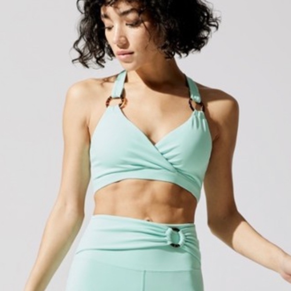 TORTOISE SHELL V-NECK BRA - ICY BLUE